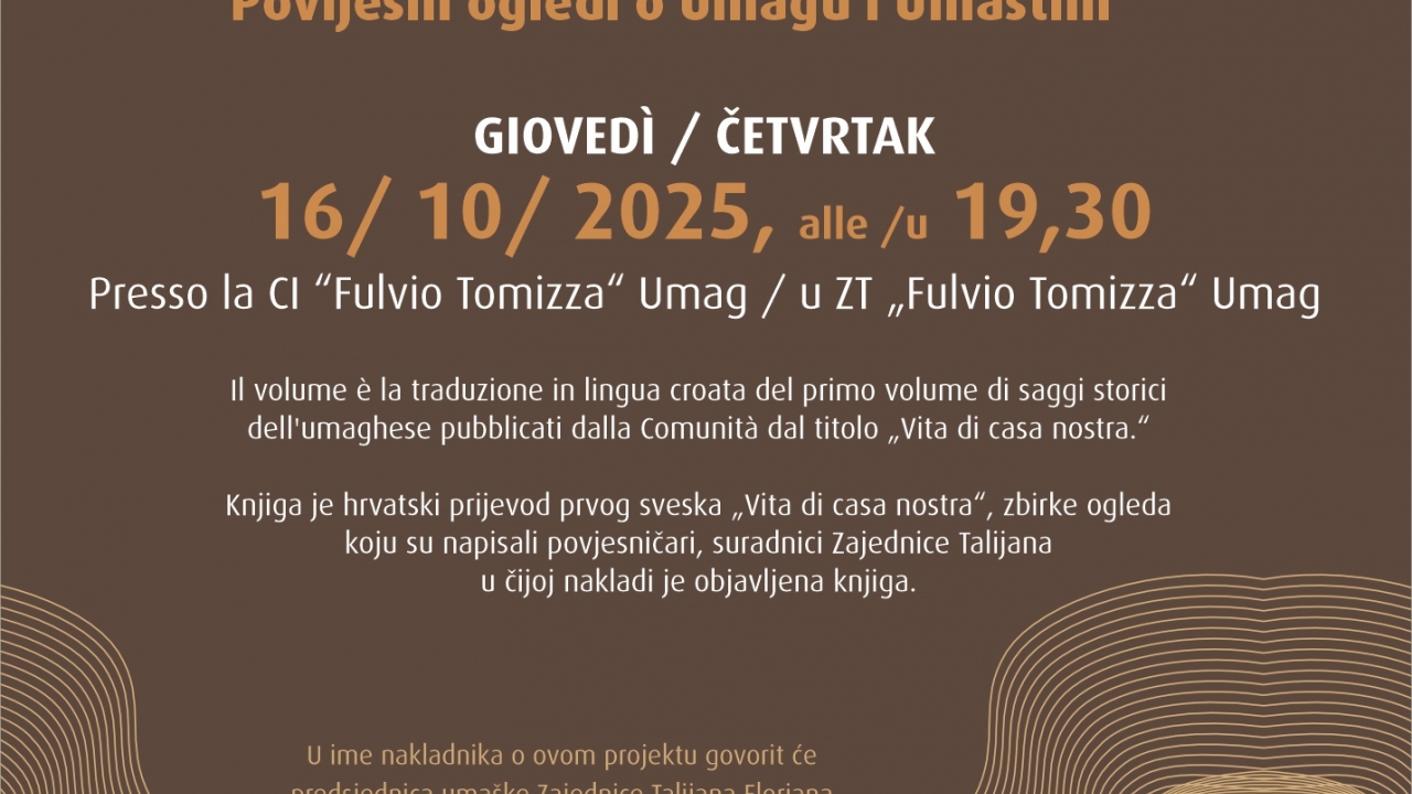 Predstavljanje knjige Prizori iz umaške povijesti u Zajednici Talijana “Fulvio Tomizza”