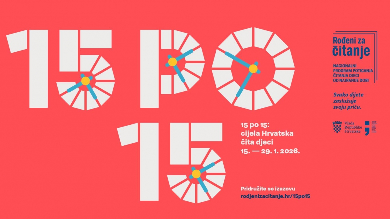 Gradska knjižnica Buje poziva vas da se uključite u čitateljski izazov „15 po 15: cijela Hrvatska čita djeci“!