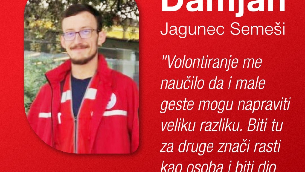 Damjan Jagunec Semeši - volonter mjeseca ožujka Crvenog križa