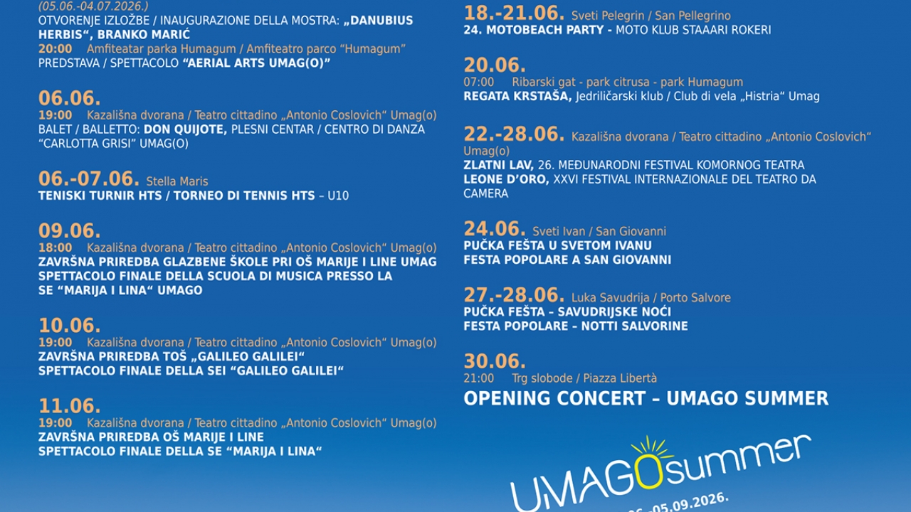 Festum objavio lipanjski program: Don Quijote, Zlatni lav, Umag Dog Show i početak Umago Summera