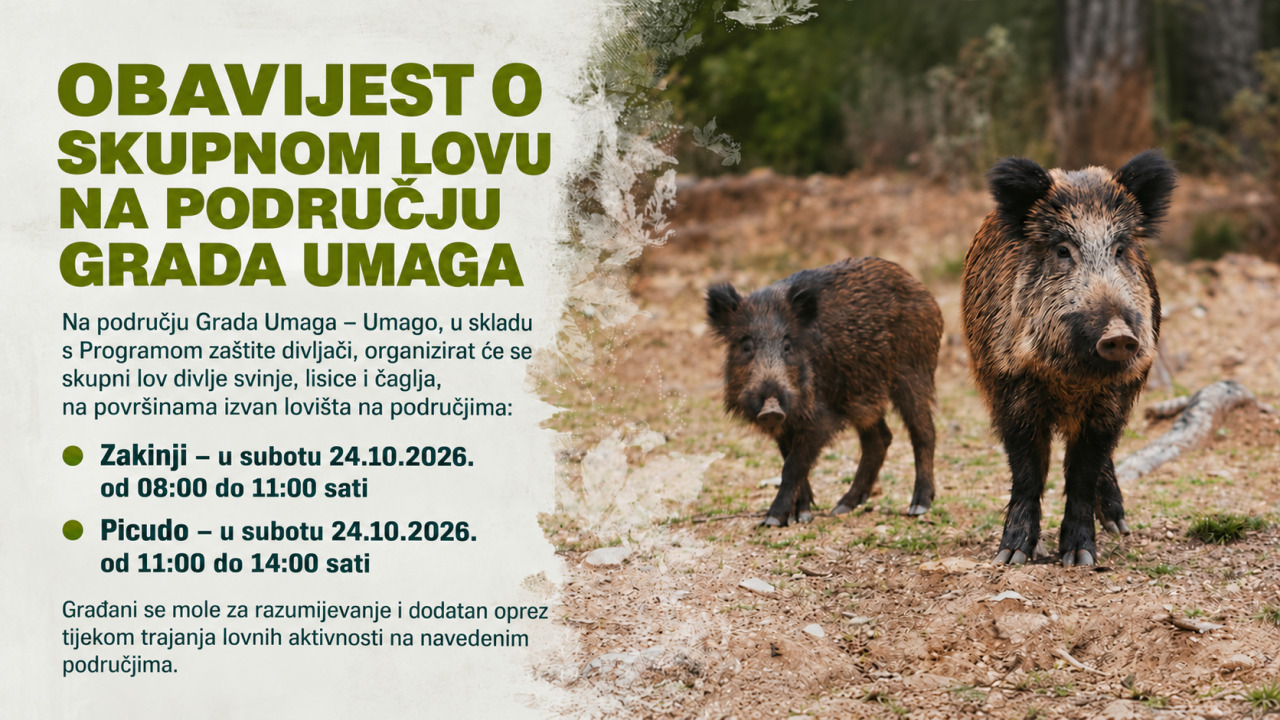 U subotu organiziran skupni lov na divljač na području Zakinja i Picuda