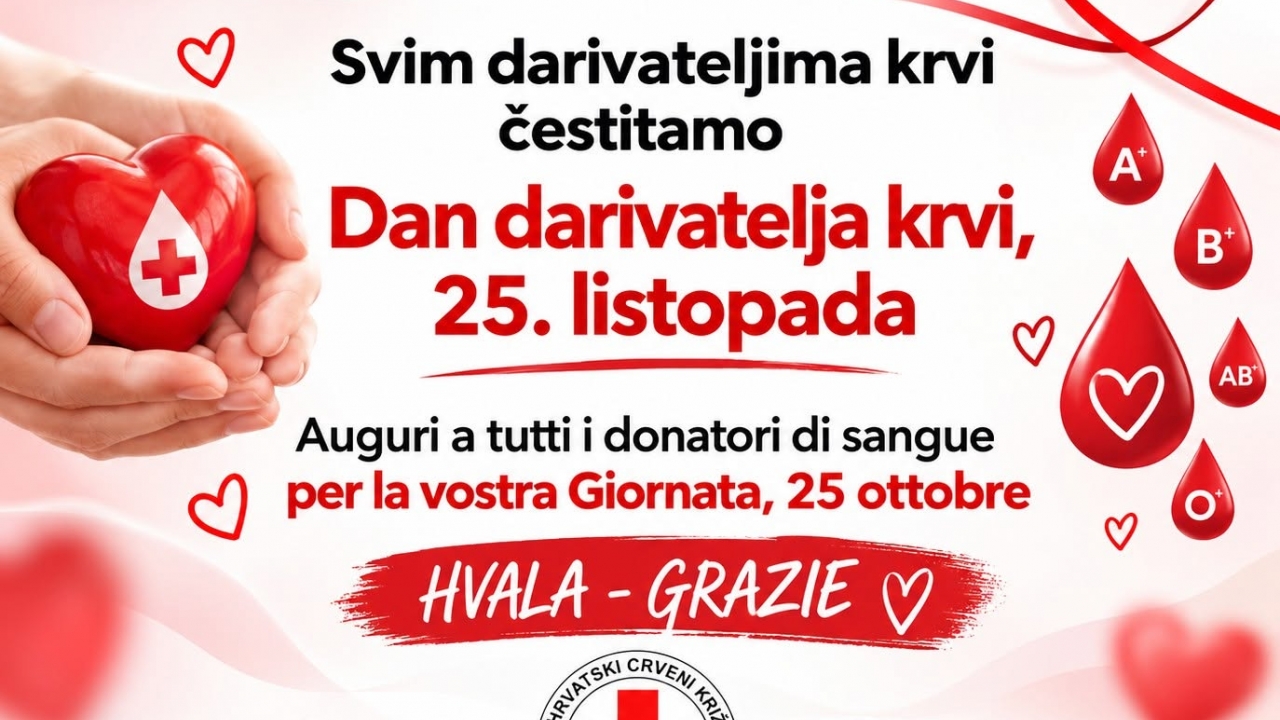 Dan dobrovoljnih davatelja krvi: Crveni križ Bujštine zahvalio svim darivateljima na humanosti i nesebičnosti