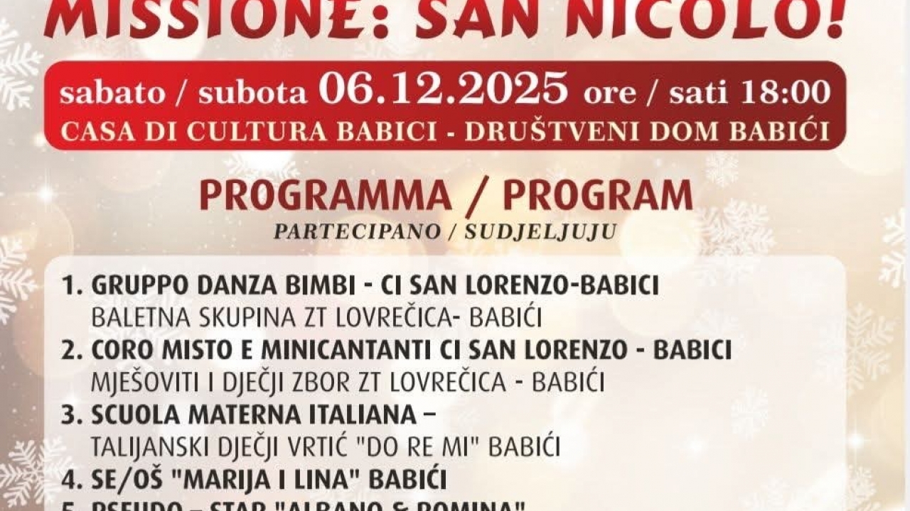 Ove subote Sveti Nikola stiže u Babiće