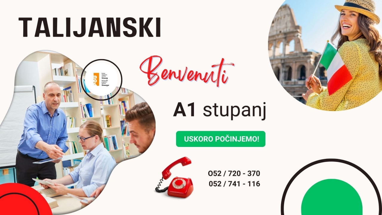 Uskoro počinje A1 tečaj talijanskog jezika za početnike