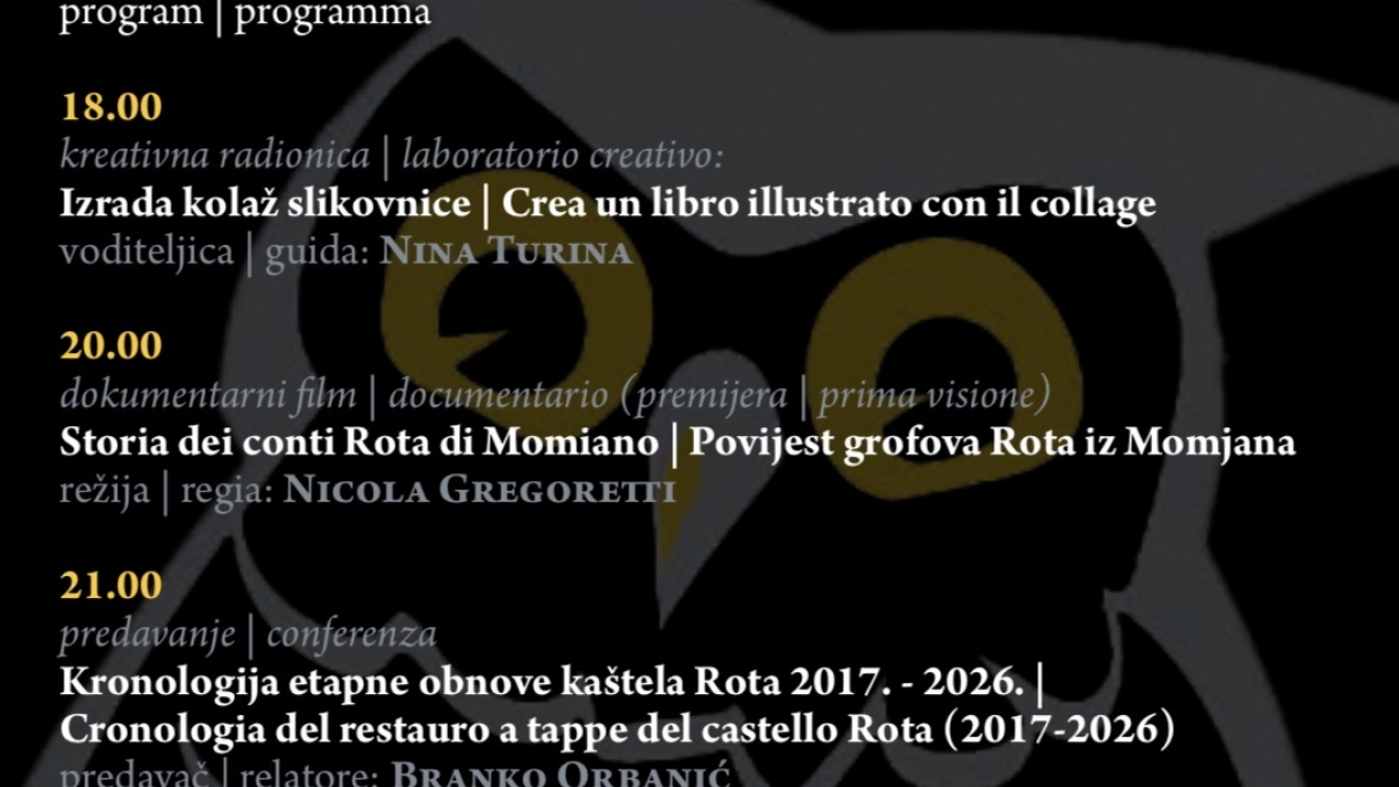 PROMEMORIA: večeras / stasera (30-01-2026) - Noć muzeja u MOMJANu / Notte dei musei a MOMIANO