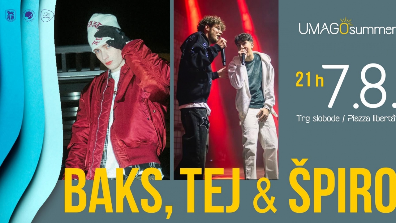     Večeras u Umagu: Baks, Tej & Špiro donose najveće trap hitove na Trg slobode