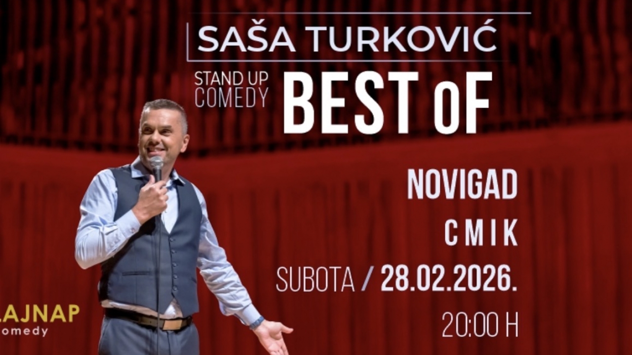 Saša Turković donosi “Best of” stand up večer u novigradskom CMIK-u