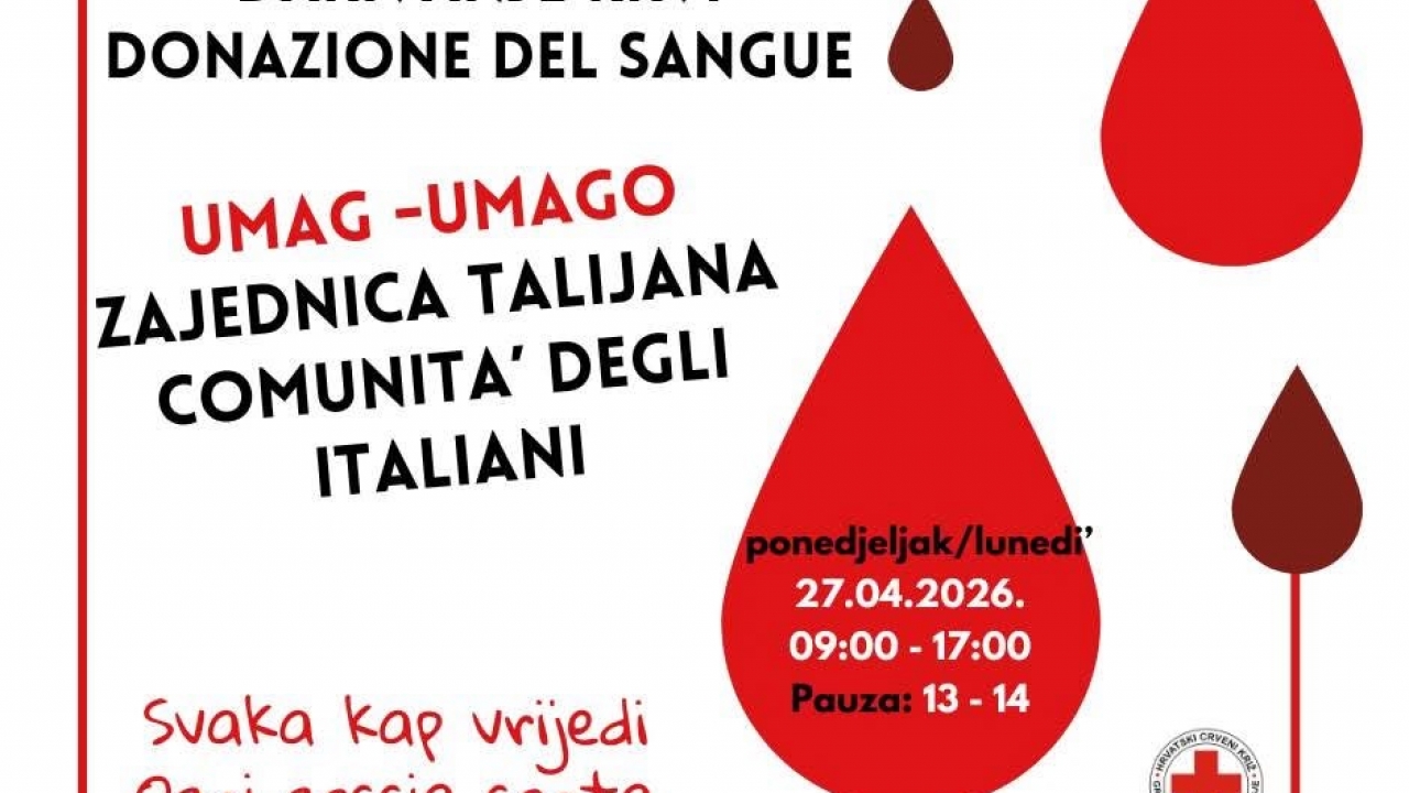 Akcija darivanja krvi u ponedjeljak u Umagu