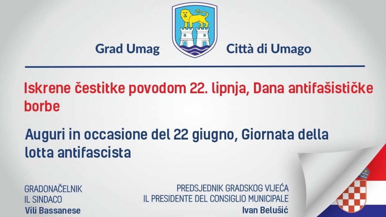 Iskrene čestitke povodom Dana antifašističke borbe!