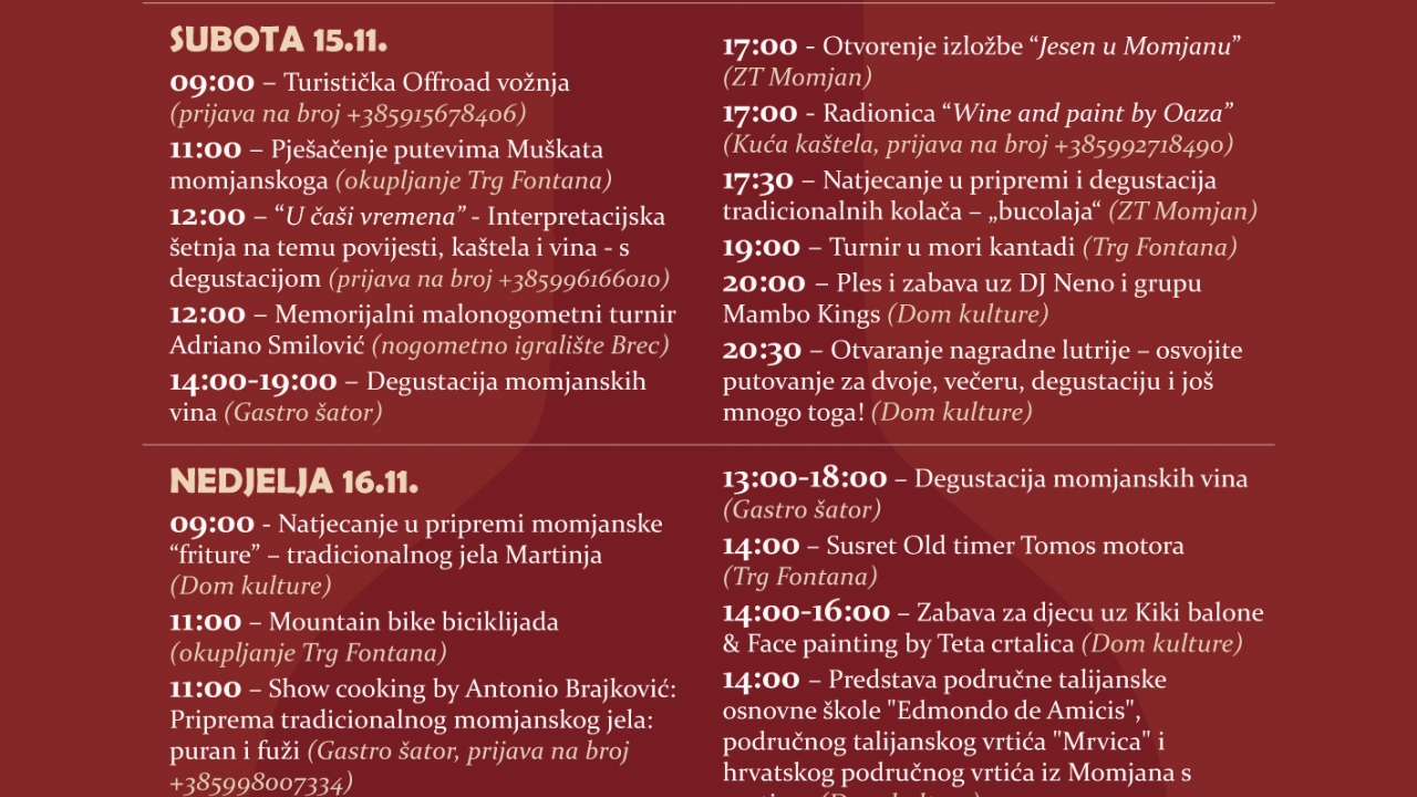 Martinje ovog vikenda u Momjanu – tri dana vina i dobre zabave!