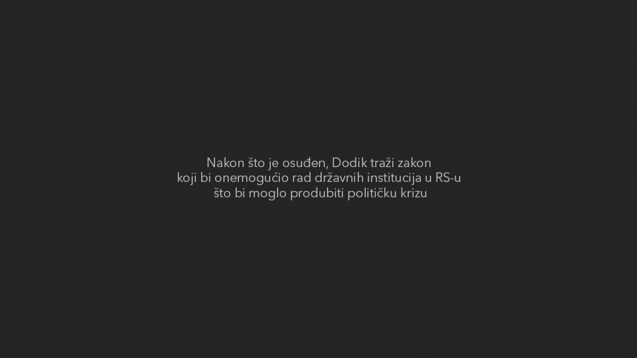 Dodik traži zakon koji dodatno produbljuje političku krizu u BiH