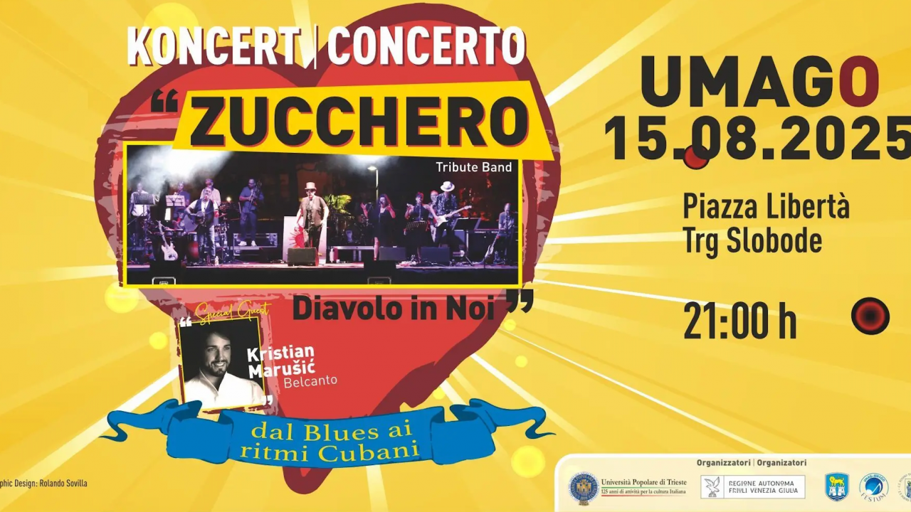 Sutra Zucchero Tribute band od 21 sat na Trgu Slobode