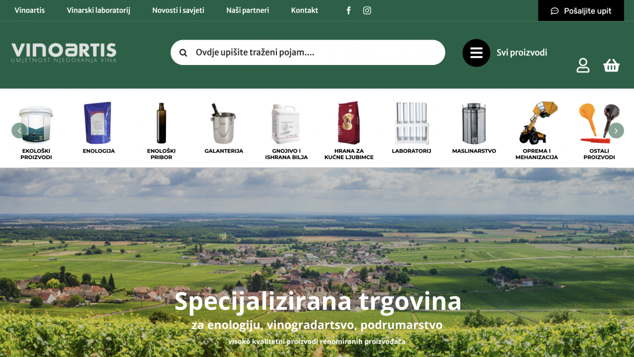 Vinoartis nudi sve za vinogradarstvo, podrumarstvo, maslinarstvo i poljoprivredu