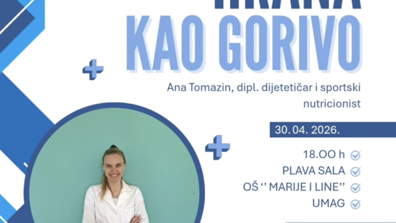 Hrana kao gorivo - predavanje Ane Tomazin (sportska nutricionistica i diplomirana dijatetičarka)