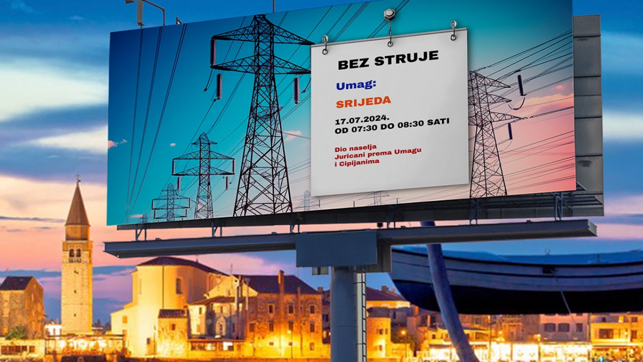 Servisna informacija - u srijedu bez struje dio Juricani 