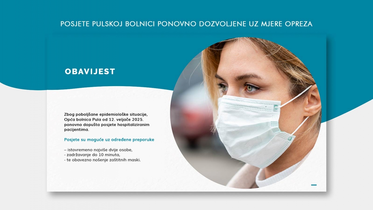Posjete pulskoj bolnici ponovno dozvoljene uz mjere opreza