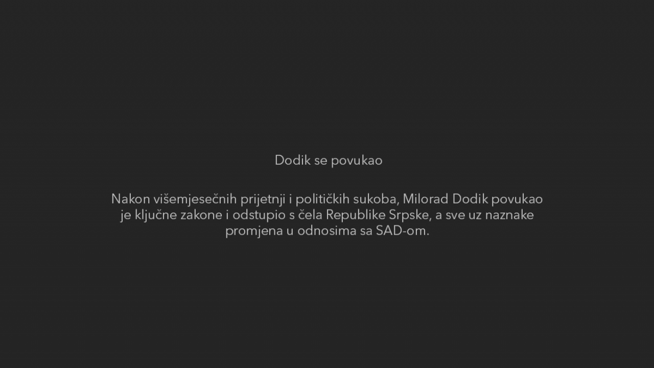 Dodik se povukao, SAD pozdravlja promjenu stava