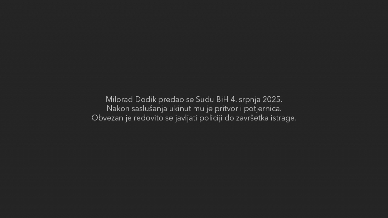 Milorad Dodik predao se Sudu BiH i ostaje na slobodi uz mjere nadzora