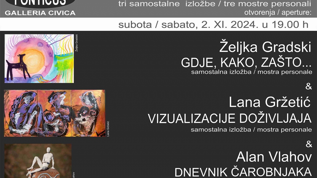 U Grožnjanu tri izložbe istaknutih umjetnika