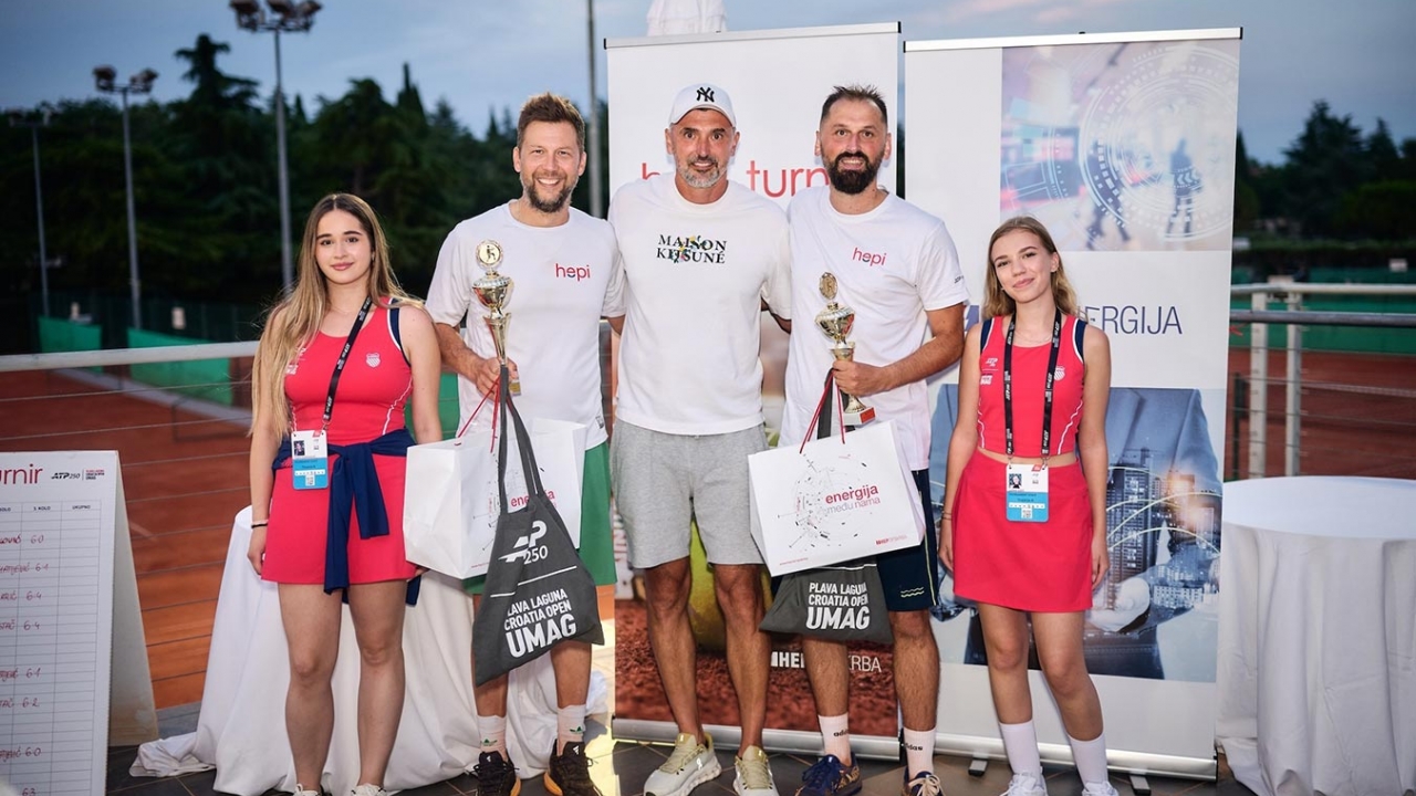 Goran Ivanišević i Luka Mikrut uručili su pehar pobjednicima HEPi turnira