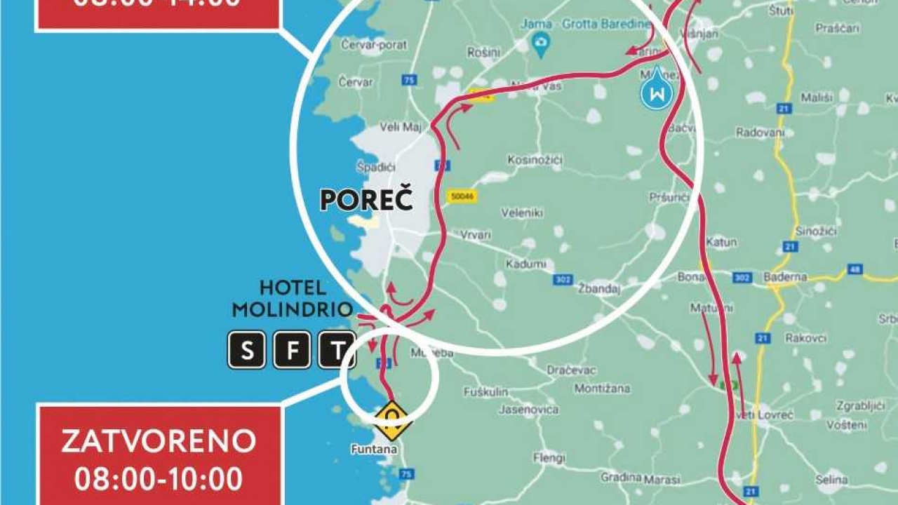 Sutra zatvoren dio cesta na području Poreča zbog utrke Ironman 