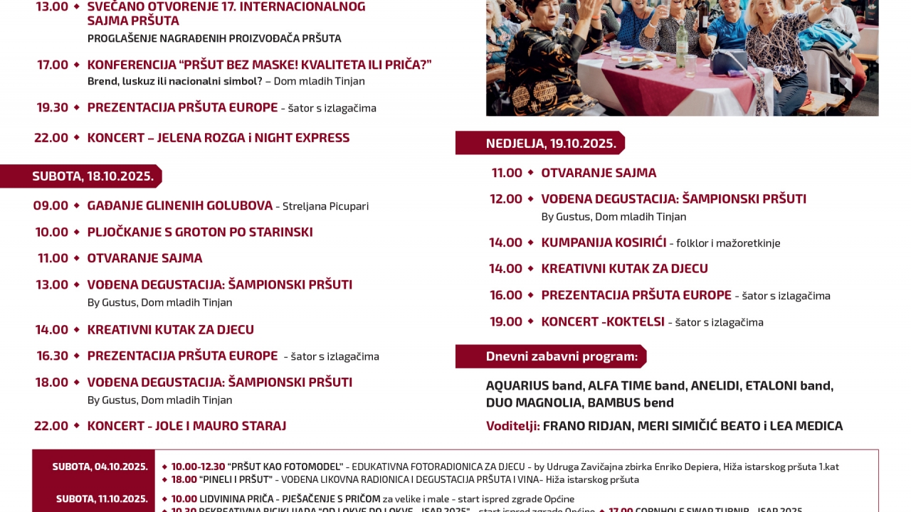 Internacionalni sajam pršuta u Tinjanu od 17. do 19. listopada, sportski dan 11. listopada