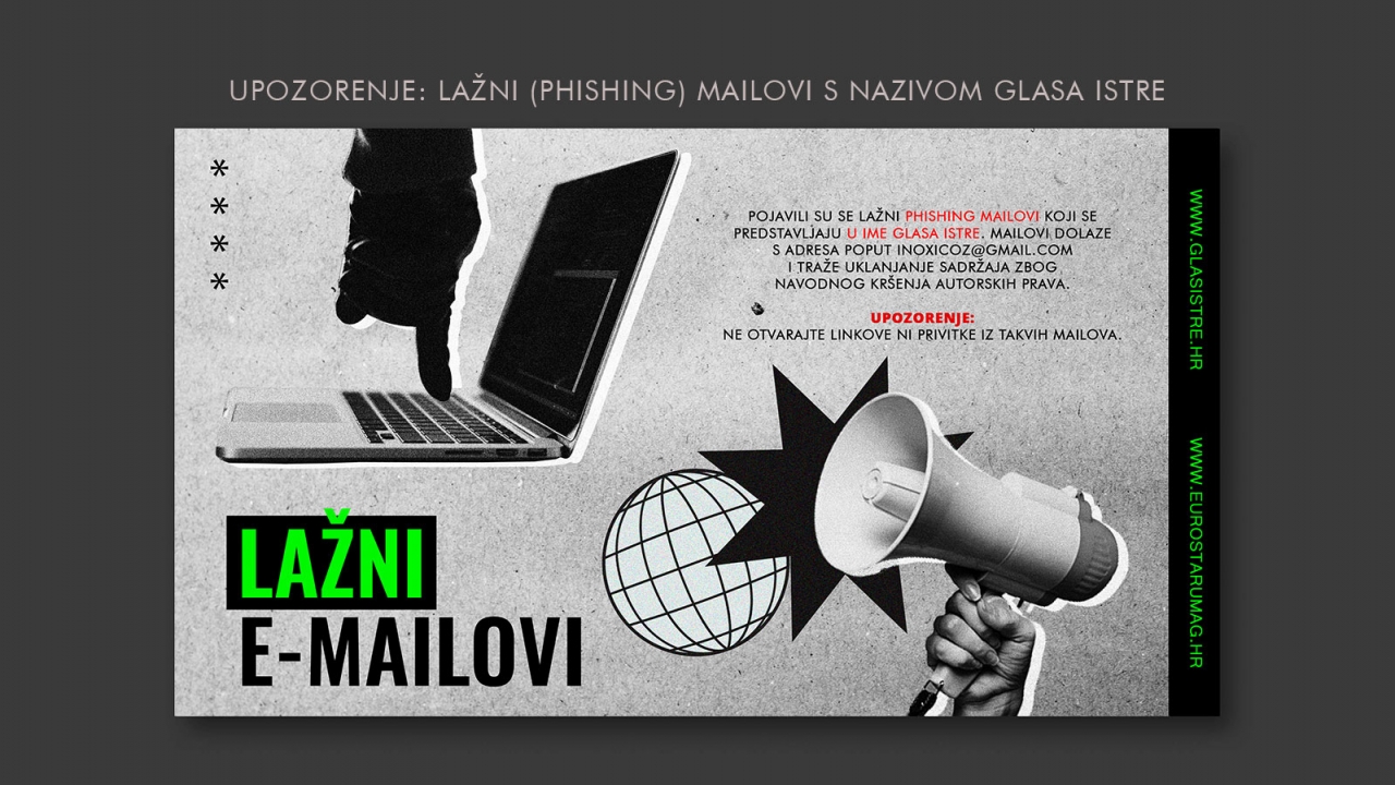 Lažni (phishing) mailovi s nazivom Glasa Istre
