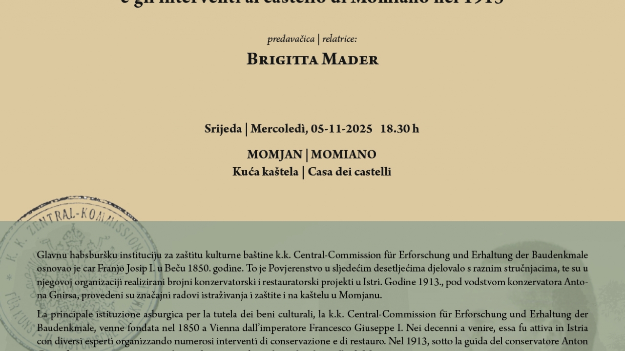 Predavanje: Carsko-kraljevska komisija i kaštel Momjan, 1913.