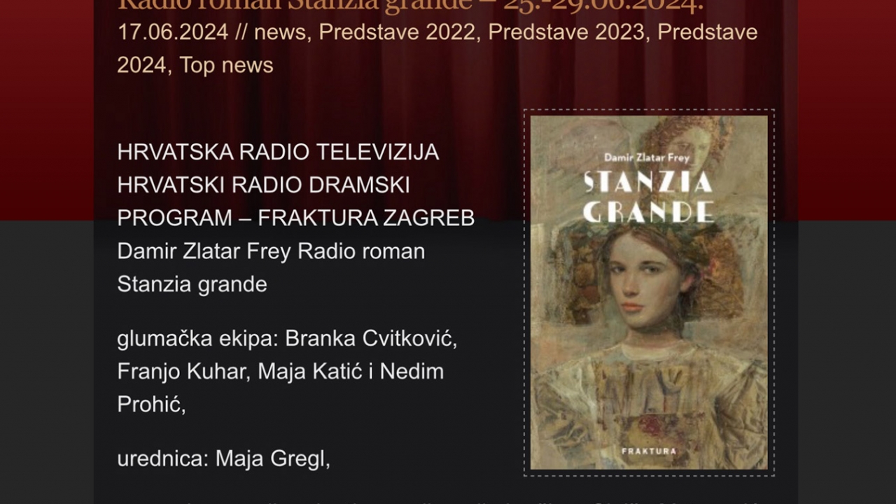 Radio Eurostar obilježava Zlatnog lava uz posebnu radio dramu Stanzia grande