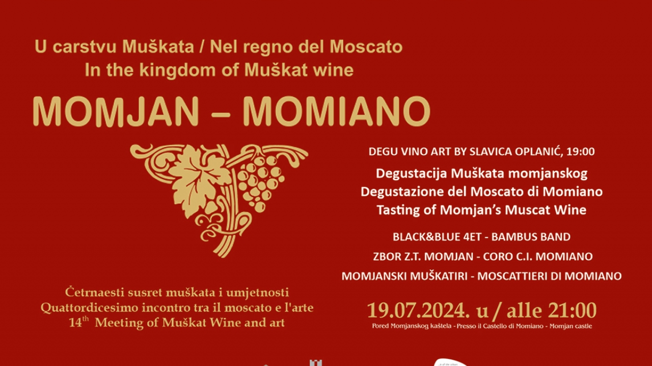 Momjan ovog petka u carstvu muškata: degustacija, glazba i umjetnost kod momjanskog kaštela!