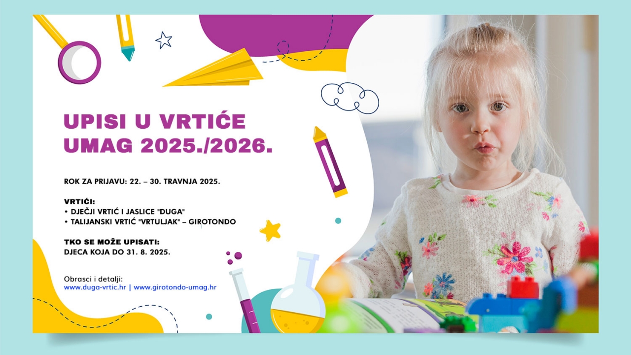 Upisi u dječje vrtiće u Umagu počinju 22. travnja