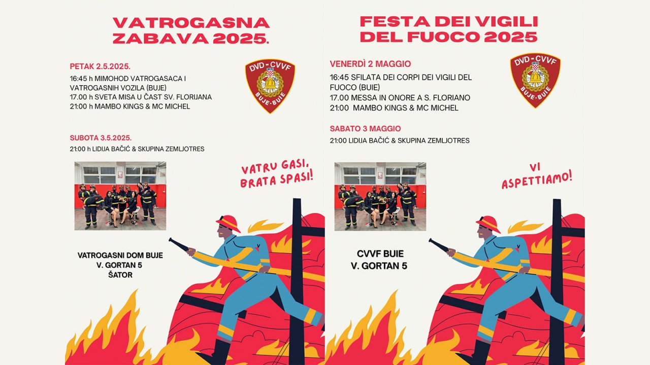 Vatrogasna zabava u Bujama uz Mambo Kings i Lidiju Bačić