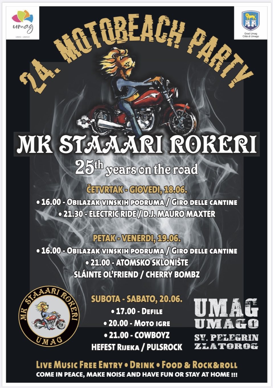 MK Staaari Rokeri slave 25 godina na cesti uz trodnevni Motobeach Party u Umagu