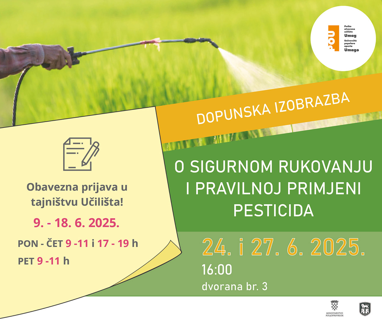 Dopunska izobrazba o sigurnom rukovanju i pravilnoj primjeni pesticida