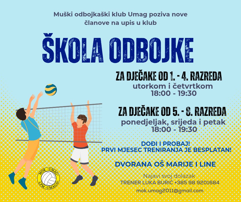 Škola odbojke u Umagu za učenike osnovnih škola