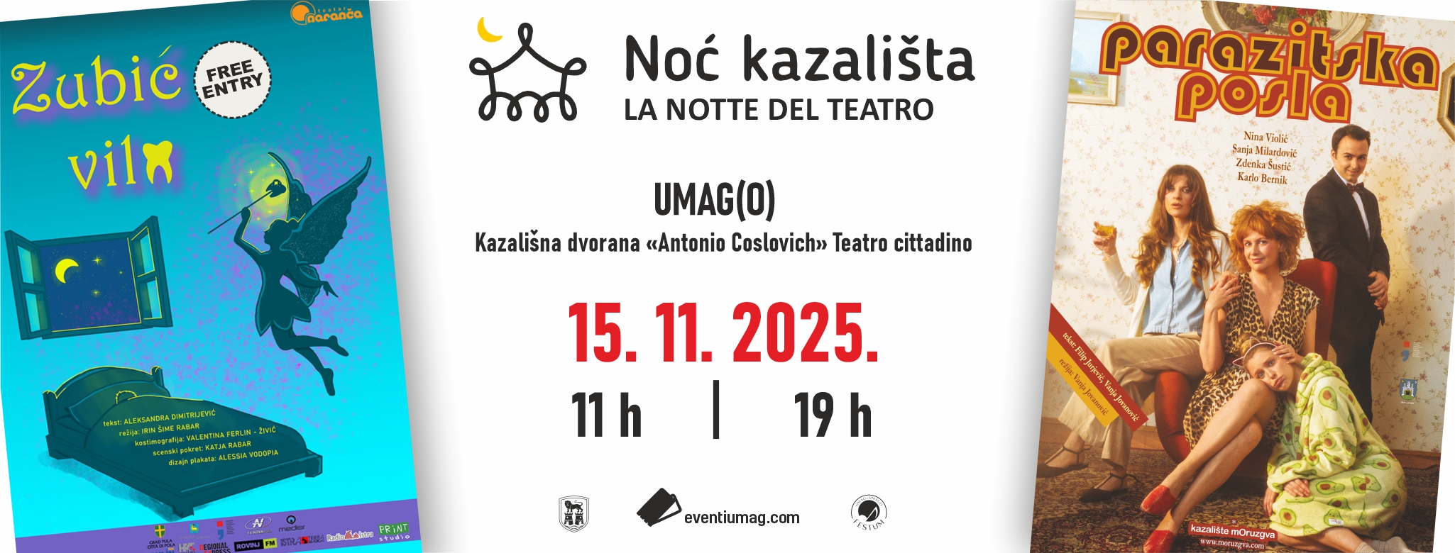 Noć kazališta u znaku britke komedije i čarolije za najmlađe