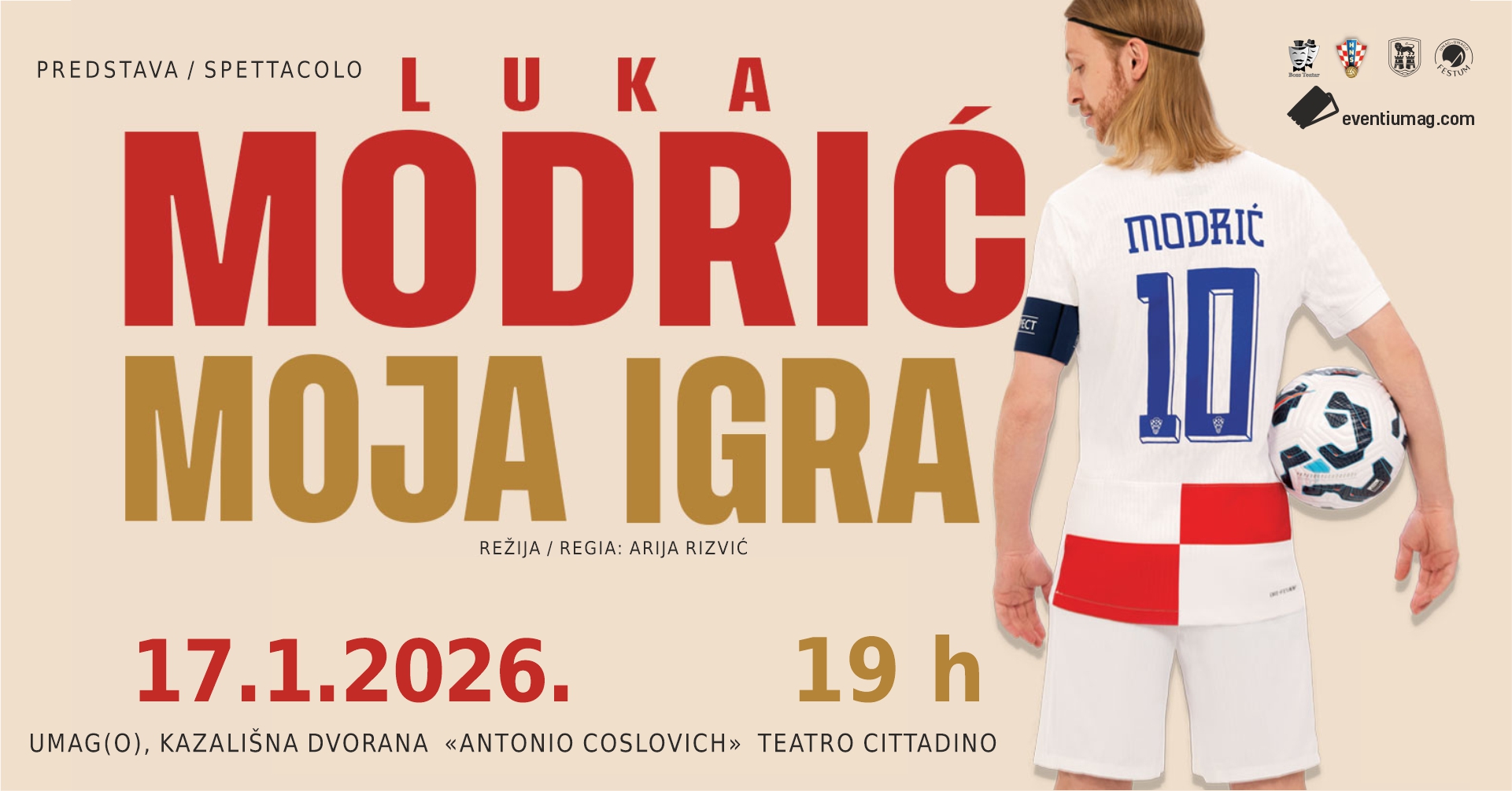 Kazališna predstava “LUKA MODRIĆ: MOJA IGRA” uskoro u Umagu
