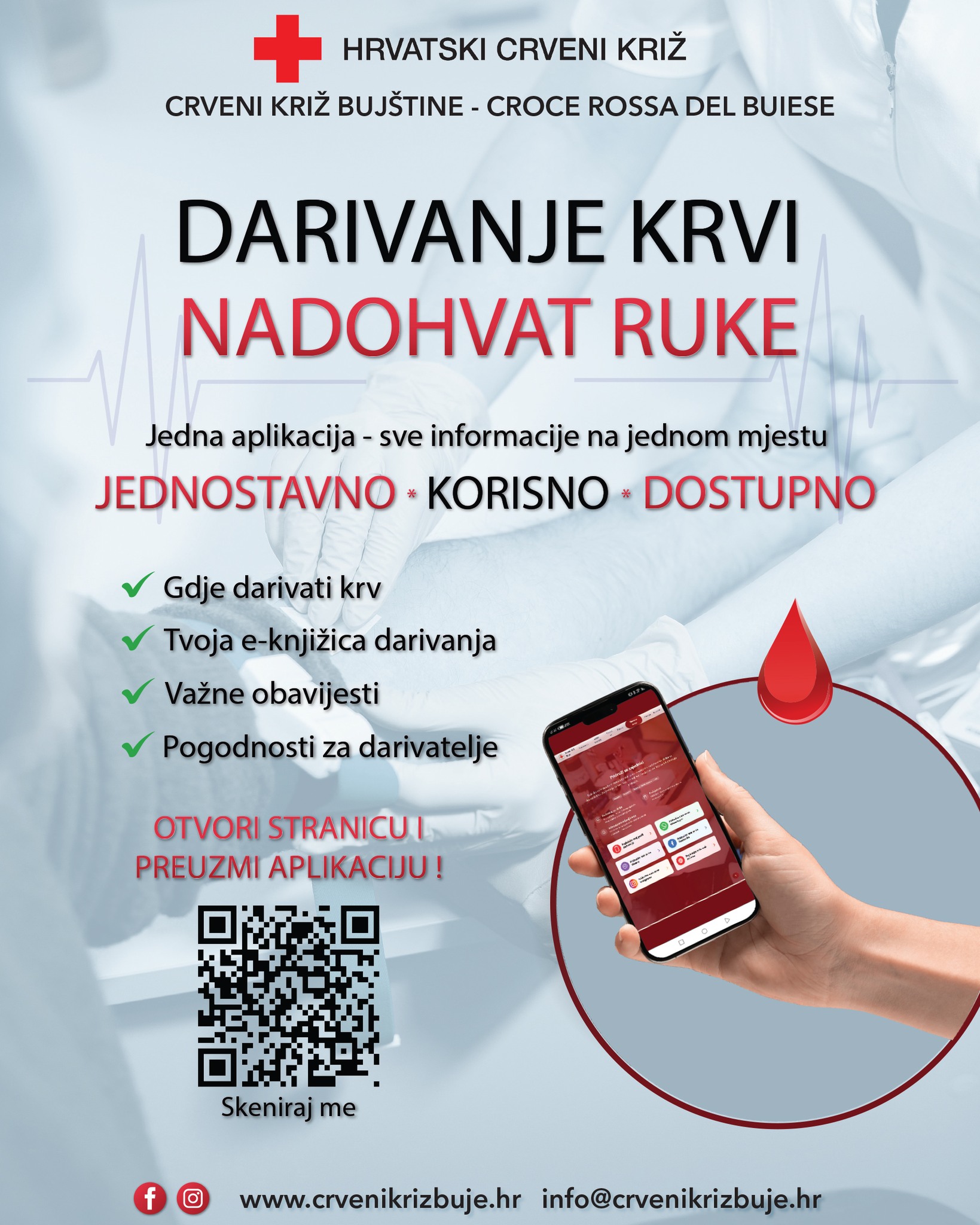 Crveni križ Bujštine predstavio novu aplikaciju za darivatelje krvi