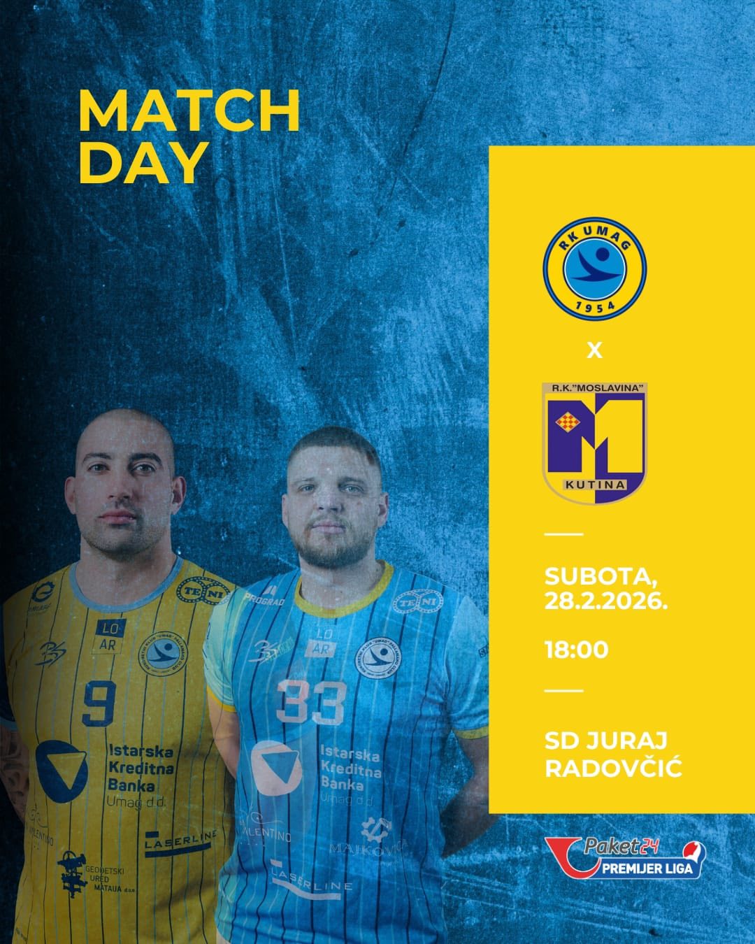 RK Umag – RK Moslavina u subotu u dvorani Juraj Radovčić