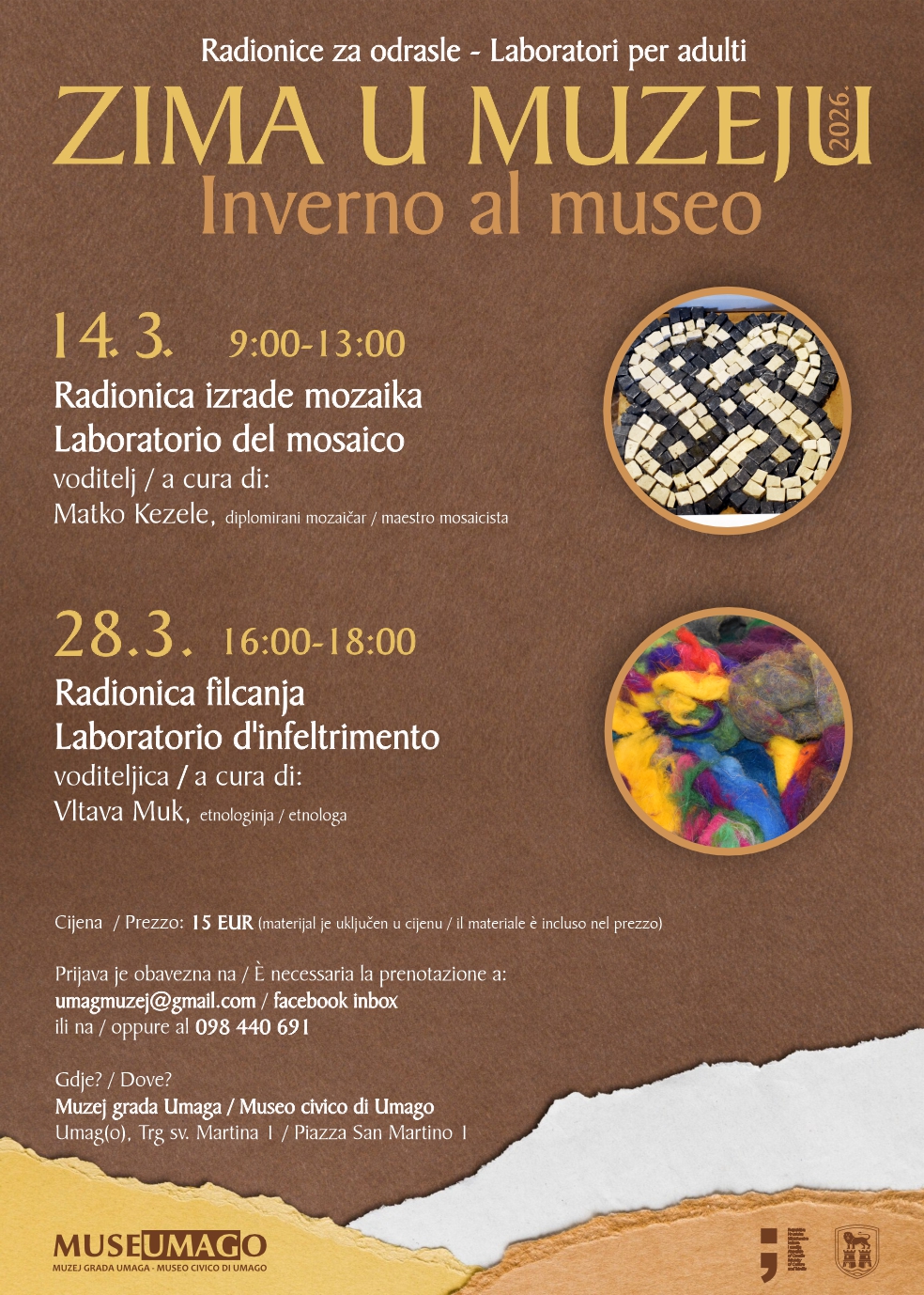 Zima u muzeju: u ožujku dvije kreativne radionice za odrasle