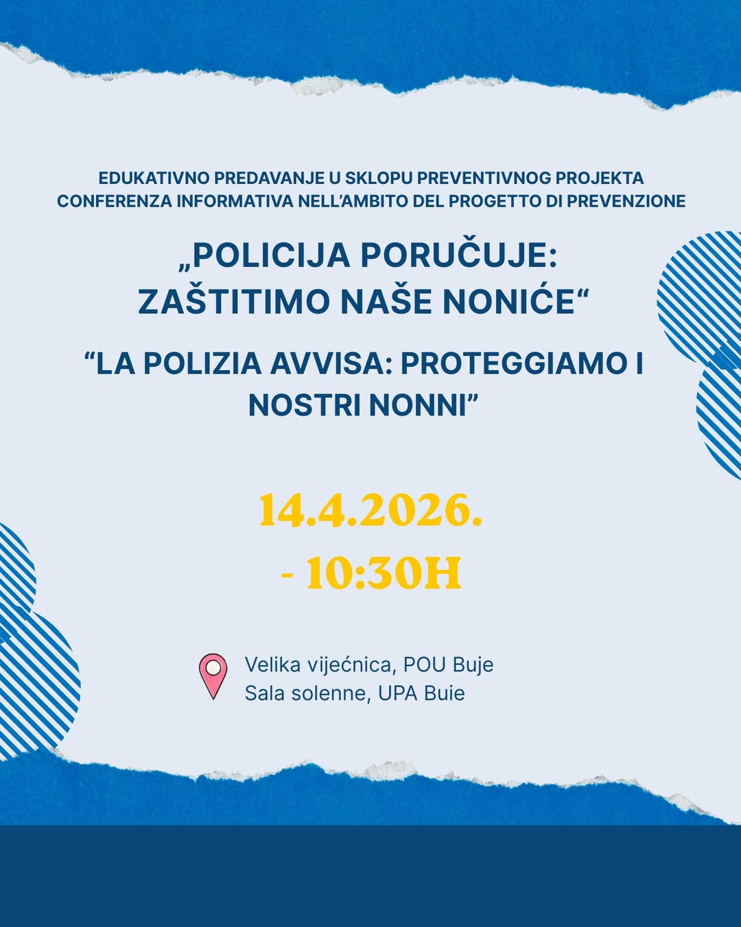 Edukativno predavanje u Bujama: Zaštitimo naše noniće!