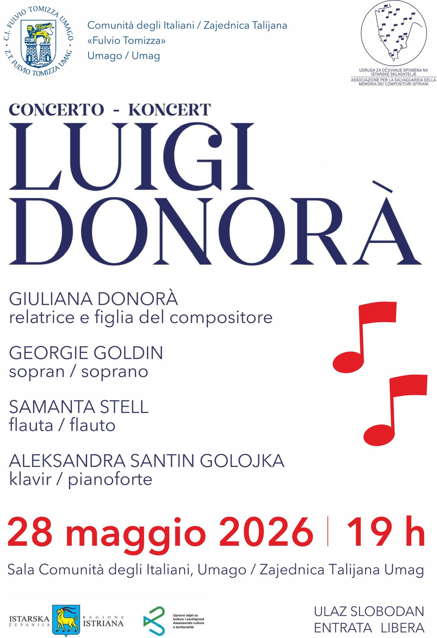 Sutra u Umagu koncert posvećen skladatelju Luigiju Donorà