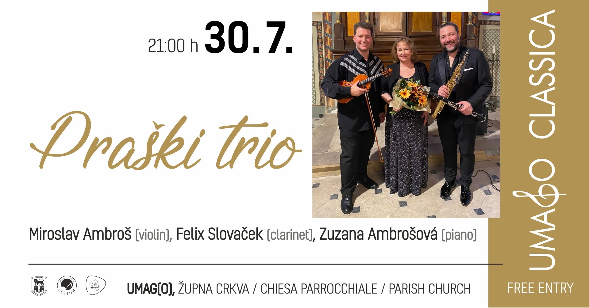 Umago classica: PRAŠKI TRIO ovog četvrtka u Župnoj crkvi u Umagu