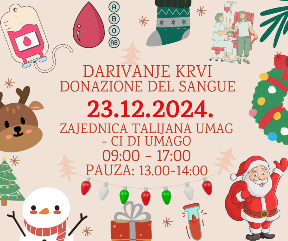 Akcija darivanje krvi - Umag 23.12.2024.