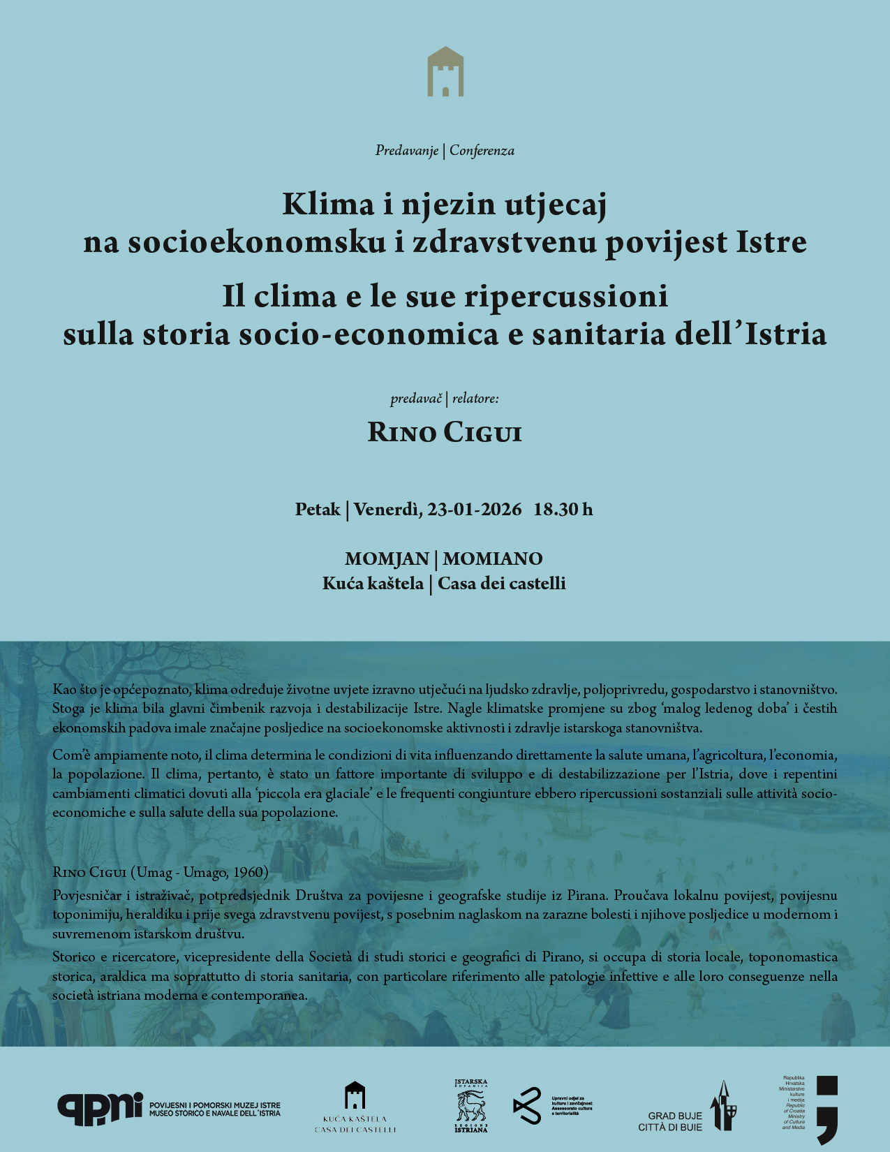 Predavanje o klimi u povijesti Istre  - Rino Cigui u Momjanu