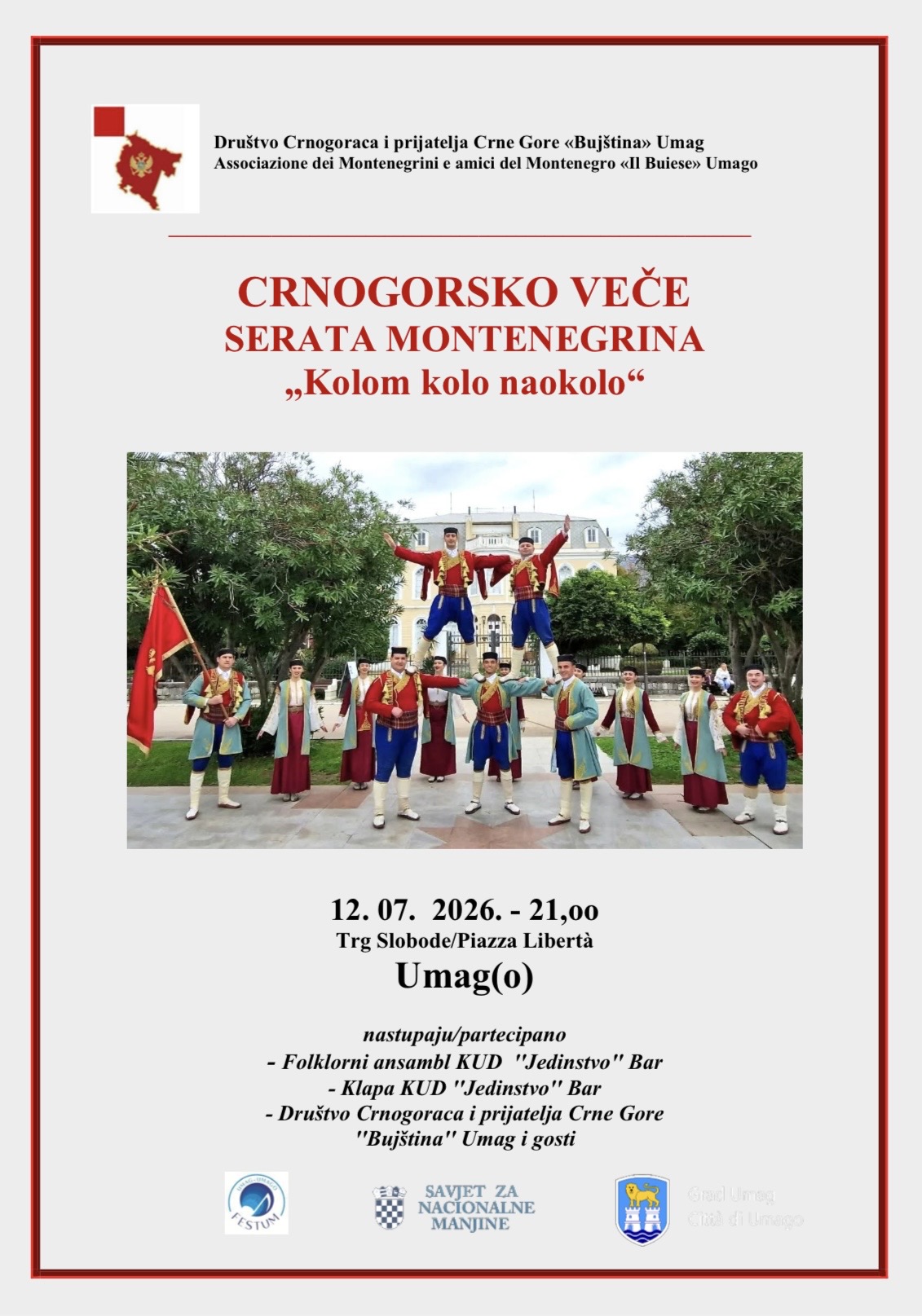     Crnogorsko veče ponovno okuplja ljubitelje tradicije u Umagu