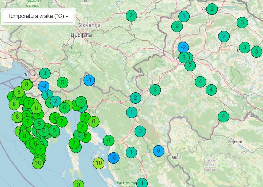 Vrijeme danas: kiša staje, bura jača 