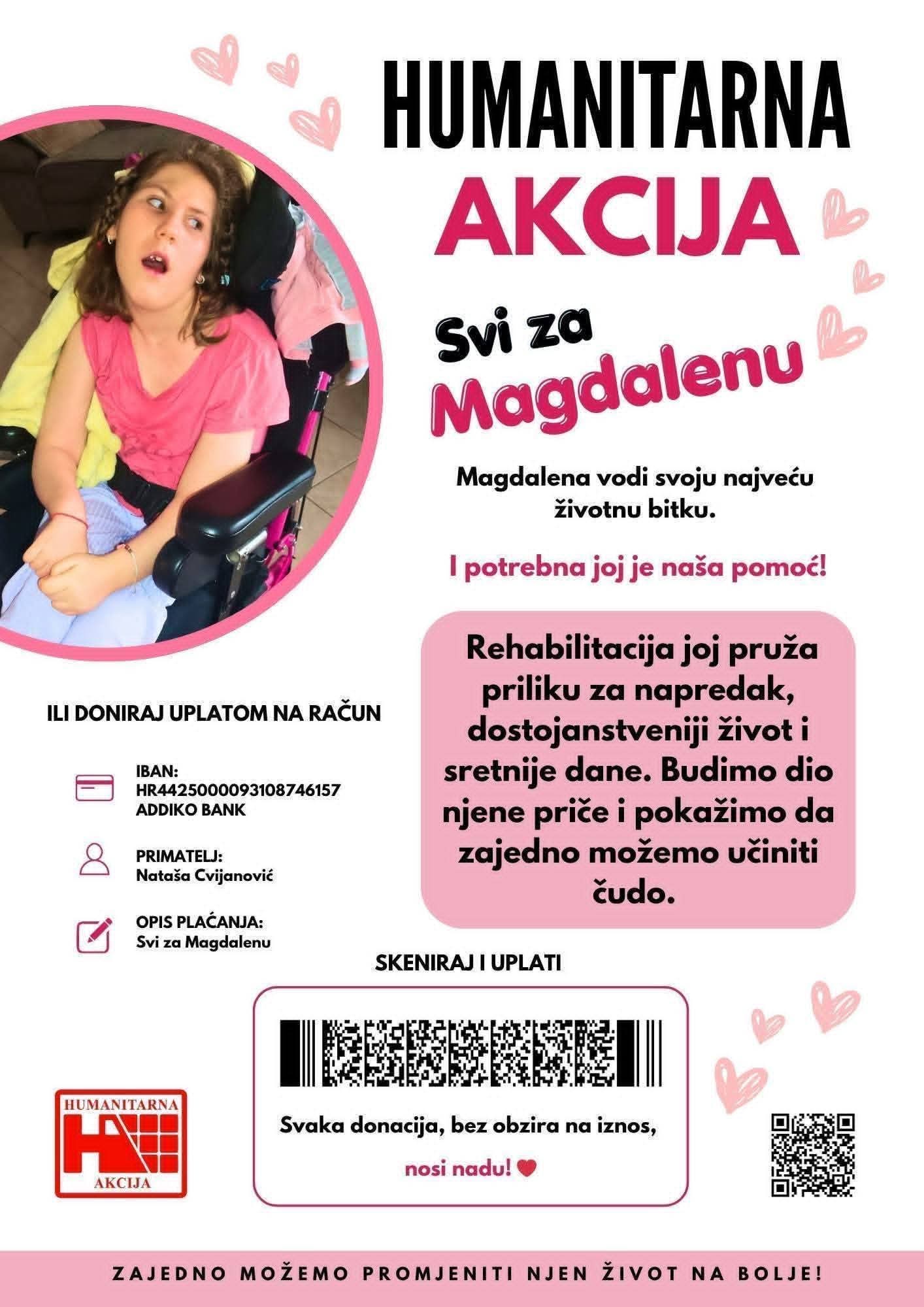 Humanitarna akcija za Magdalenu se nastavlja – zahvaljujući vašoj dobroti već je odrađen prvi ciklus rehabilitacija