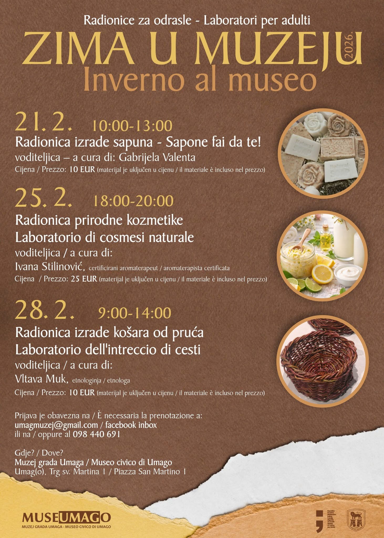 Zima u Muzeju grada Umaga donosi kreativne radionice za odrasle u veljači