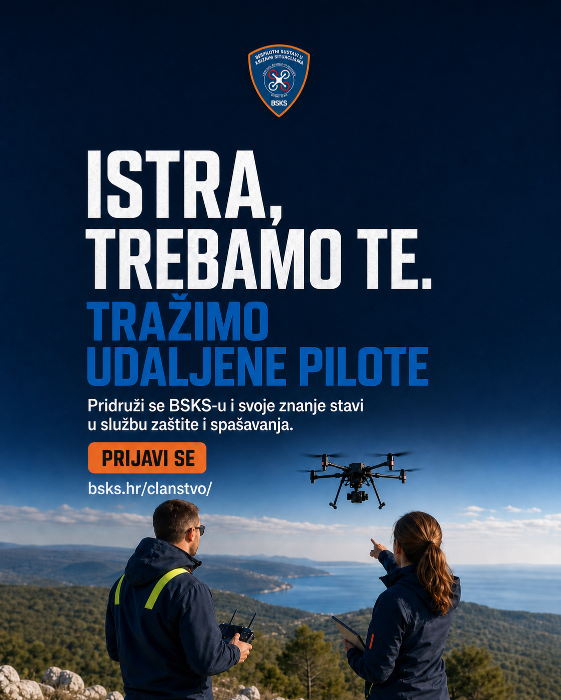 BSKS poziva udaljene pilote iz Istre: svoje znanje upravljanja dronom stavite u službu zaštite i spašavanja